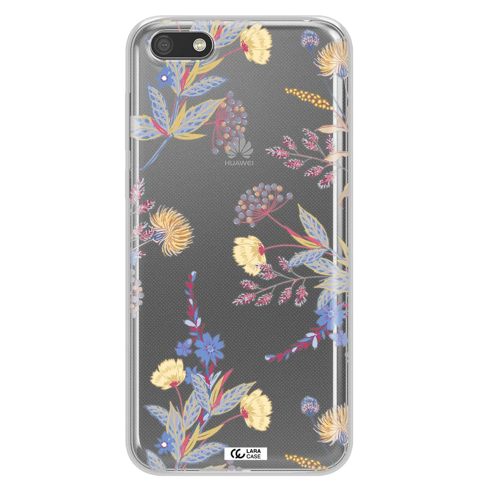 Pastel Fall Flowers Huawei Y5 2018 Clear TPU Case
