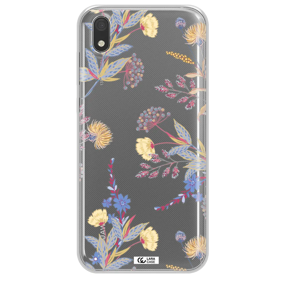 Pastel Fall Flowers Huawei Y5 2019 Clear TPU Case