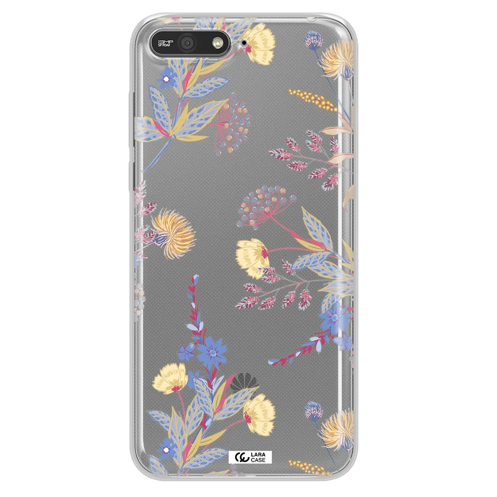 Pastel Fall Flowers Huawei Y6 2018 Clear TPU Case