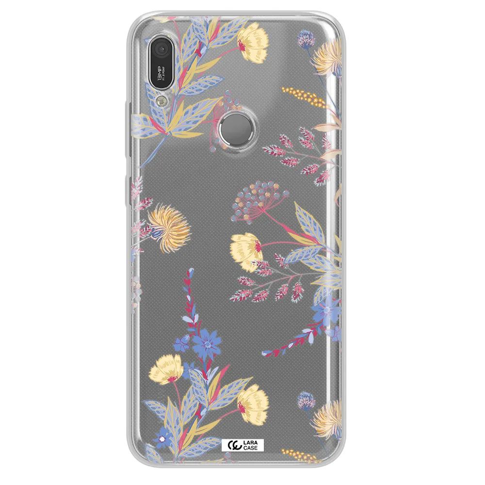 Pastel Fall Flowers Huawei Y6 2019 Clear TPU Case