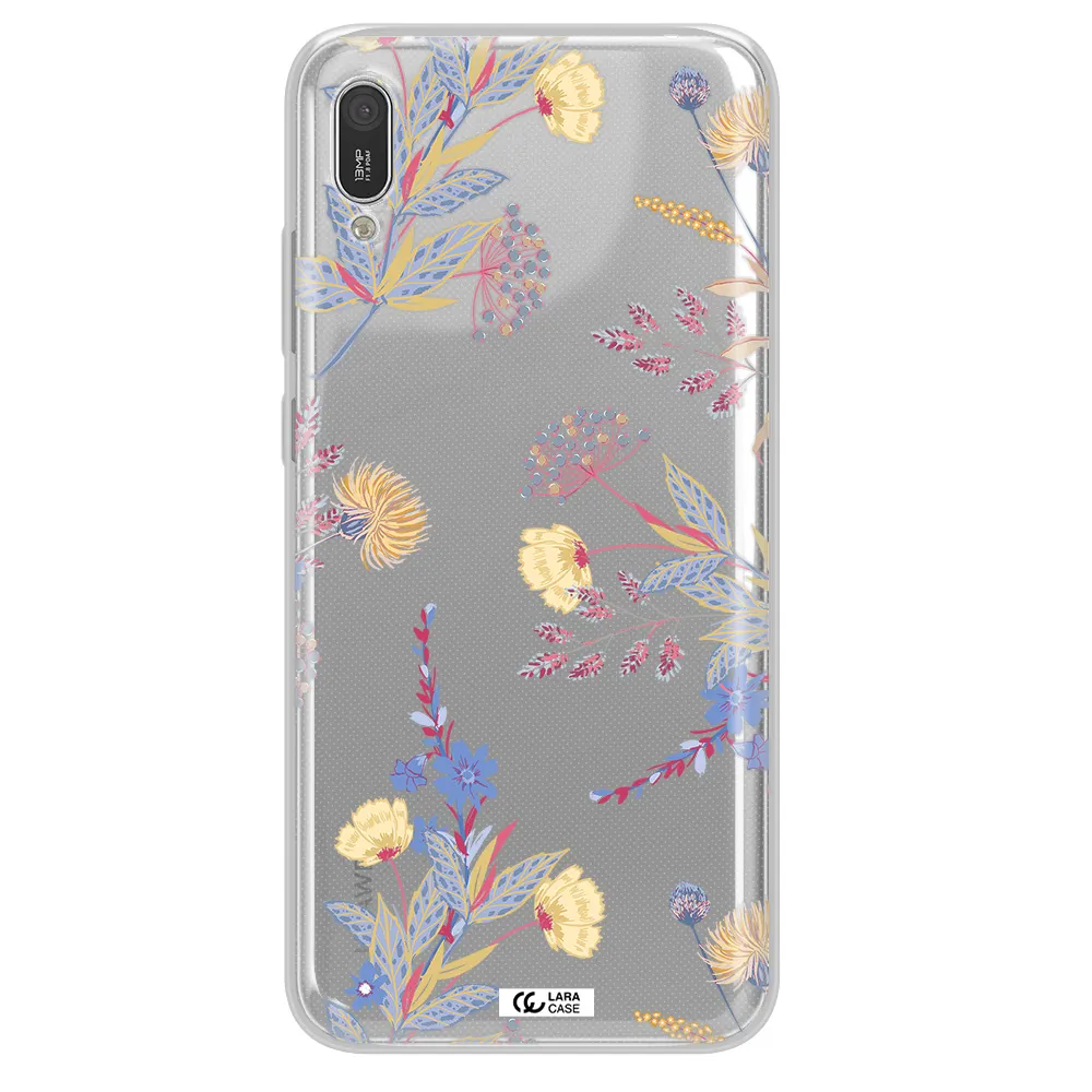 Pastel Fall Flowers Huawei Y6 Pro 2019 Clear TPU Case
