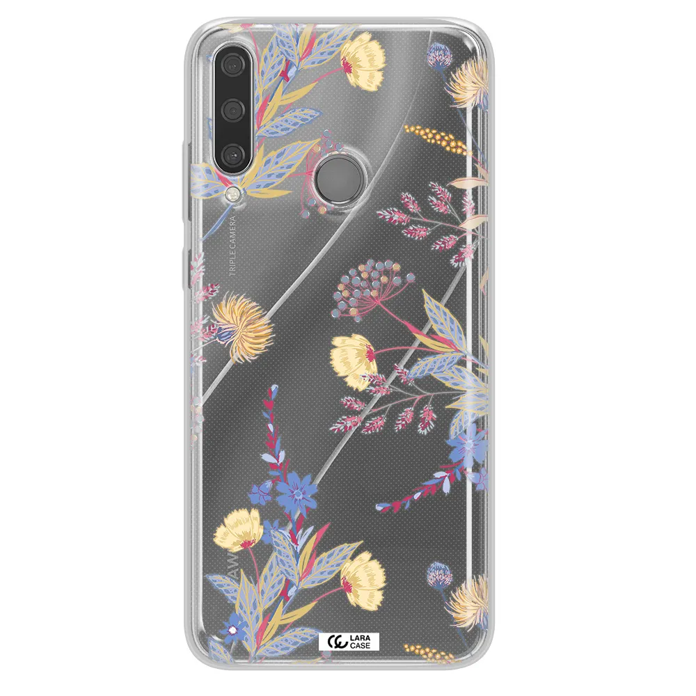 Pastel Fall Flowers Huawei Y6P Clear TPU Case