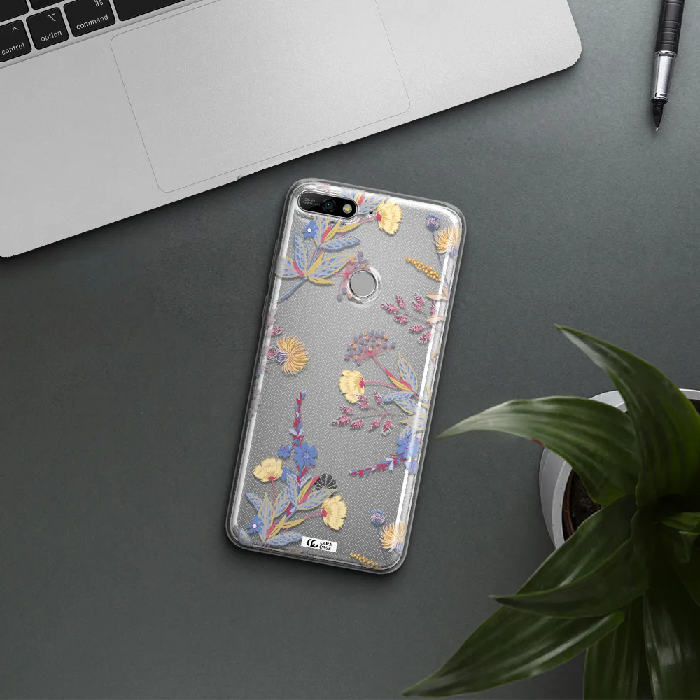 Pastel Fall Flowers Huawei Y7 2018 Clear TPU Case