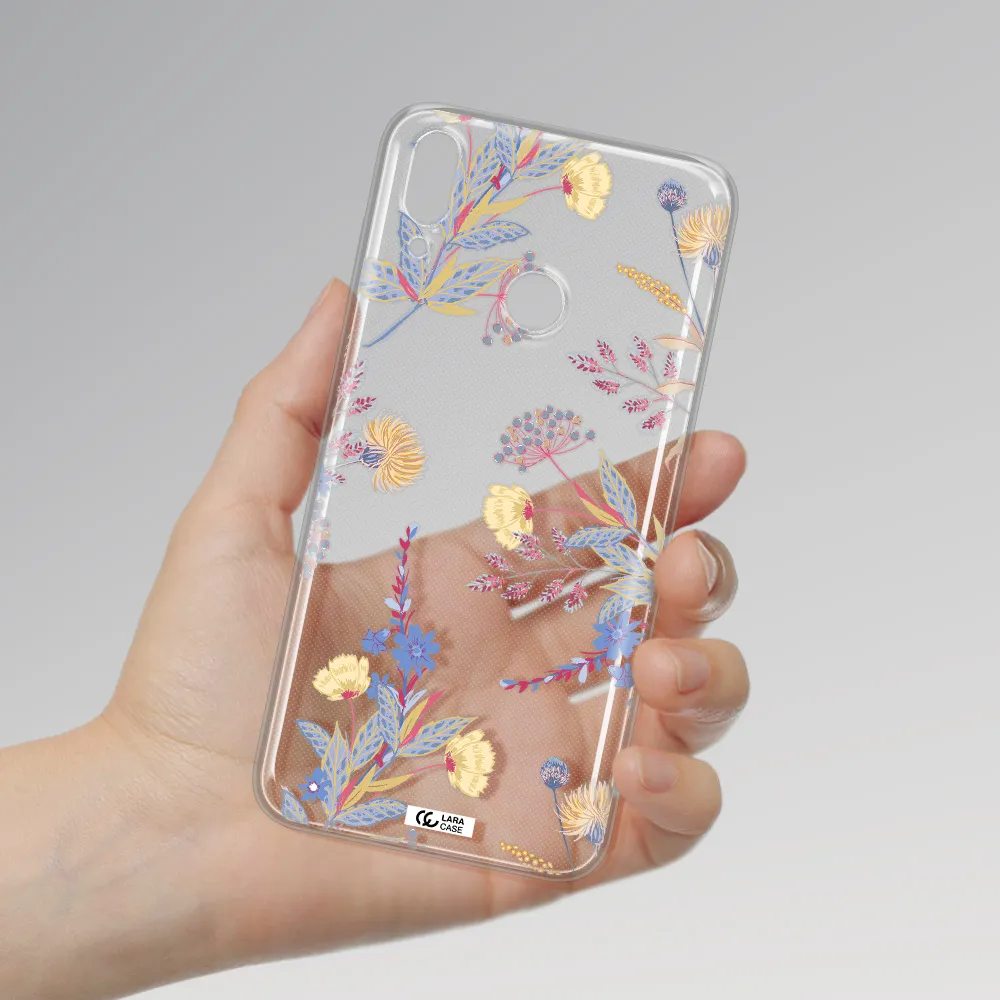 Pastel Fall Flowers Huawei Y7 2019 Clear TPU Case