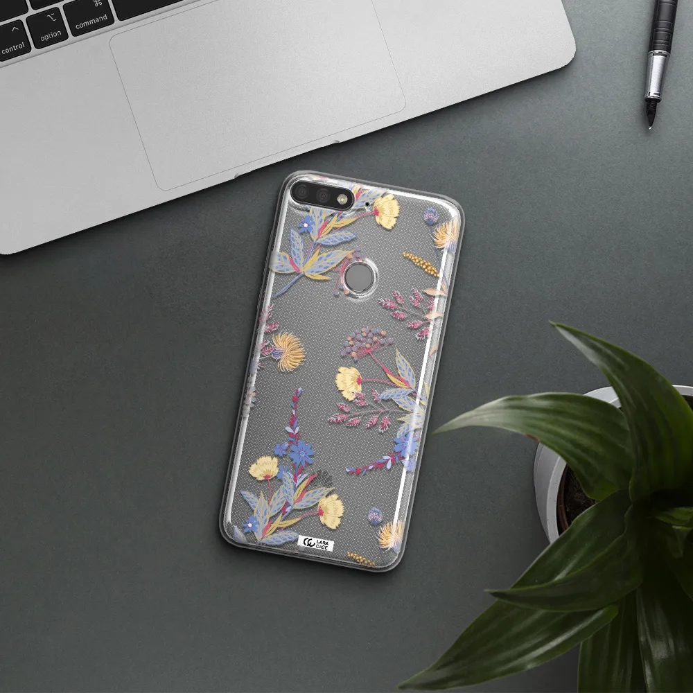 Pastel Fall Flowers Huawei Y7 Prime 2018 Clear TPU Case