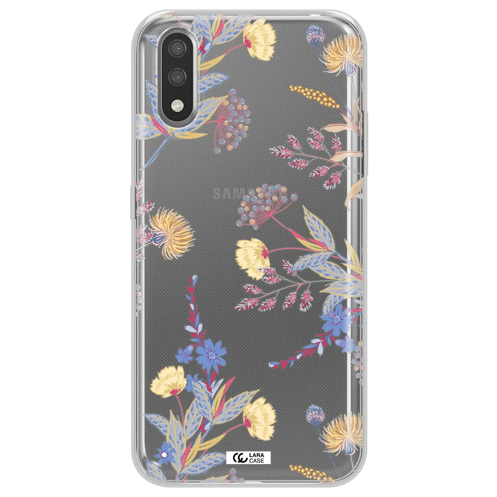 Pastel Fall Flowers Samsung A01 Clear TPU Case