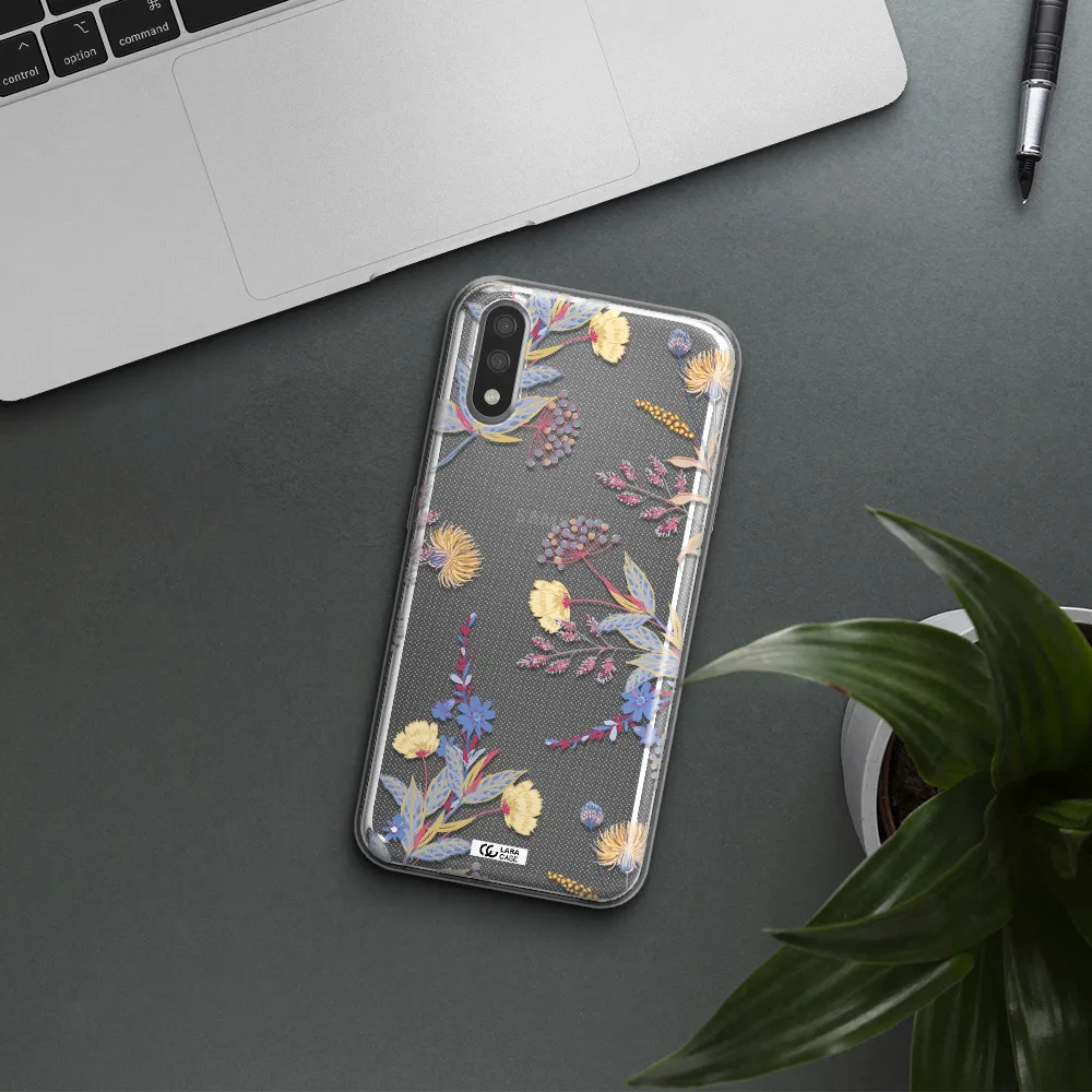 Pastel Fall Flowers Samsung A01 Clear TPU Case