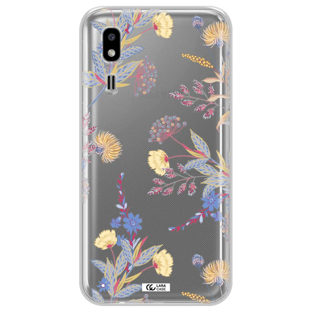 Pastel Fall Flowers Samsung A2 Core Clear TPU Case