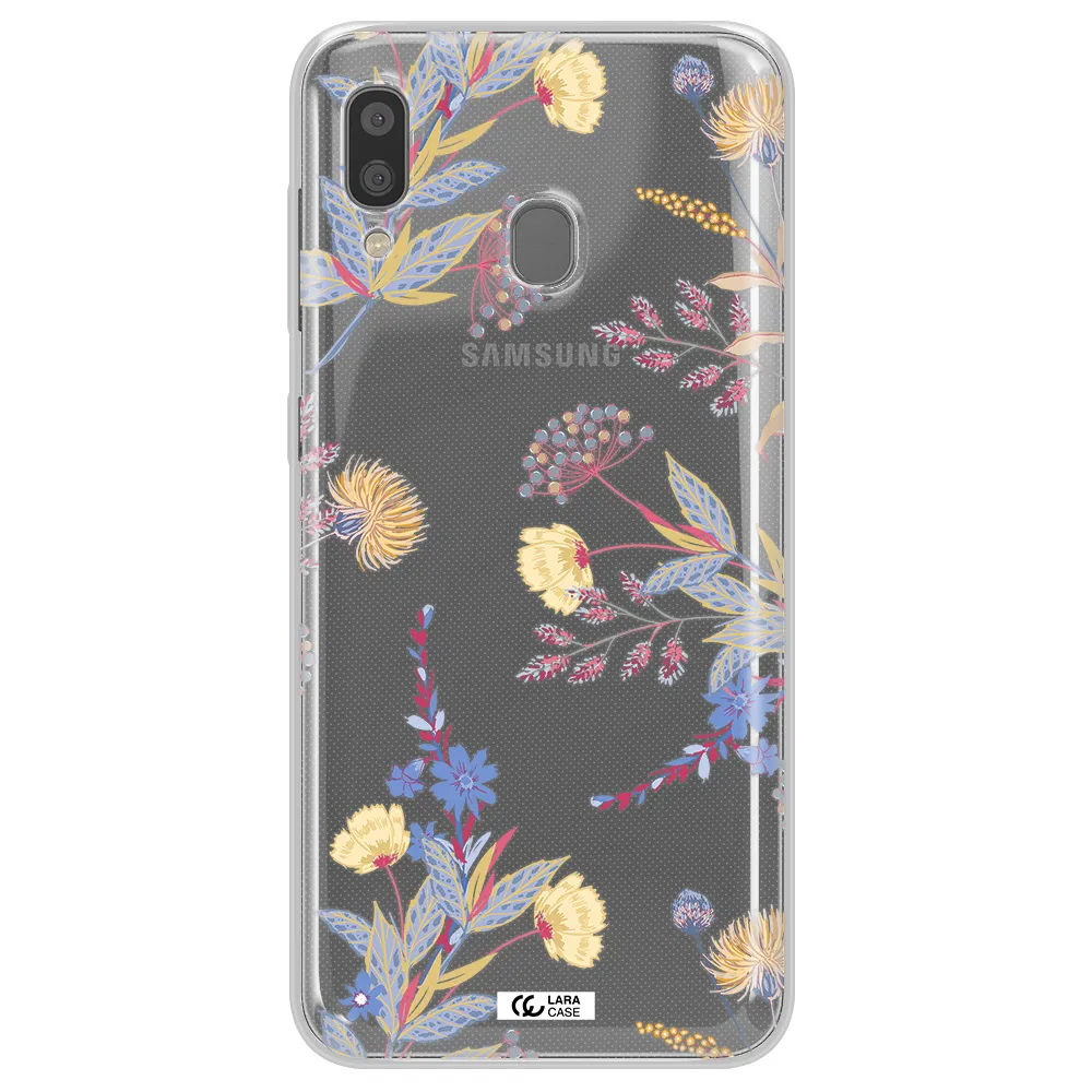 Pastel Fall Flowers Samsung A20 Clear TPU Case