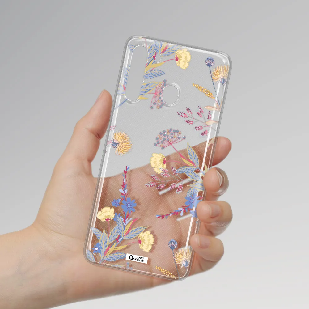 Pastel Fall Flowers Samsung A21 Clear TPU Case
