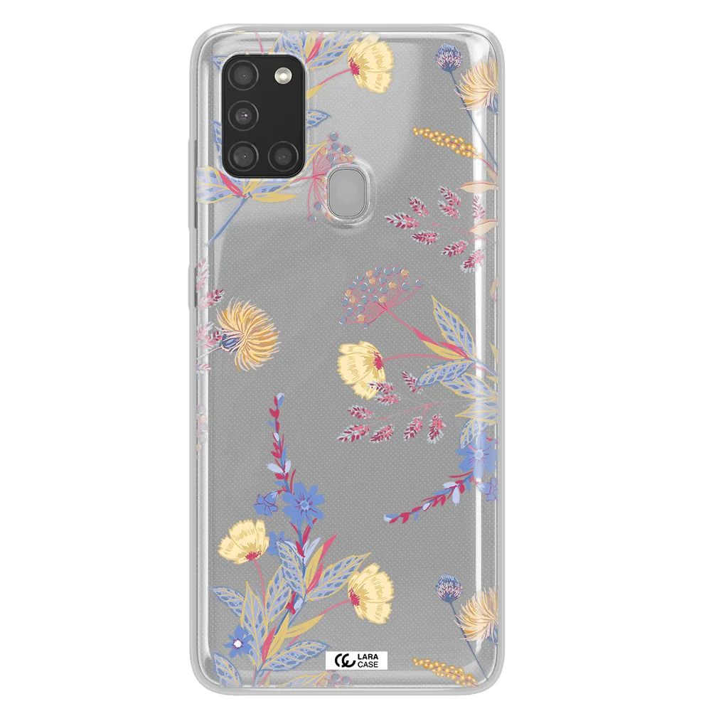 Pastel Fall Flowers Samsung A21S Clear TPU Case