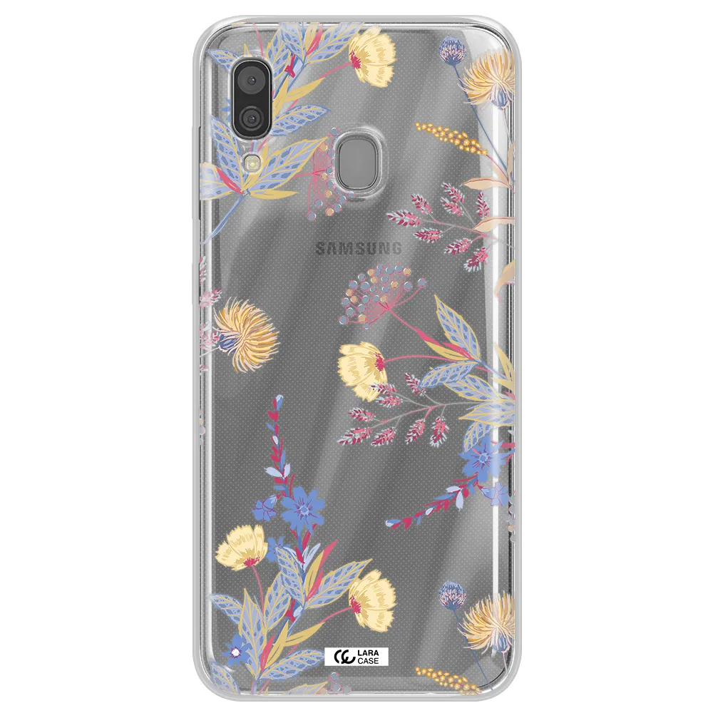 Pastel Fall Flowers Samsung A30 Clear TPU Case