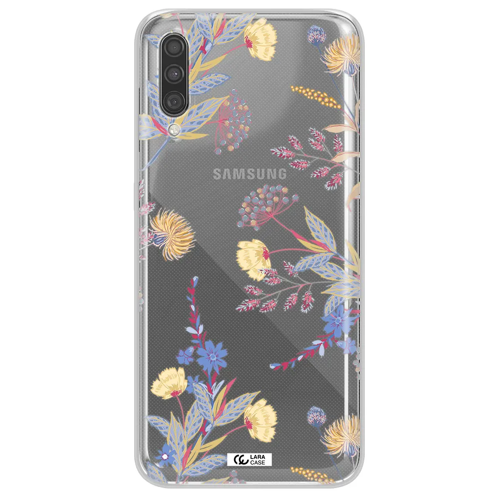 Pastel Fall Flowers Samsung A30S Clear TPU Case