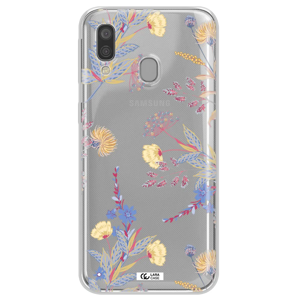 Pastel Fall Flowers Samsung A40 Clear TPU Case