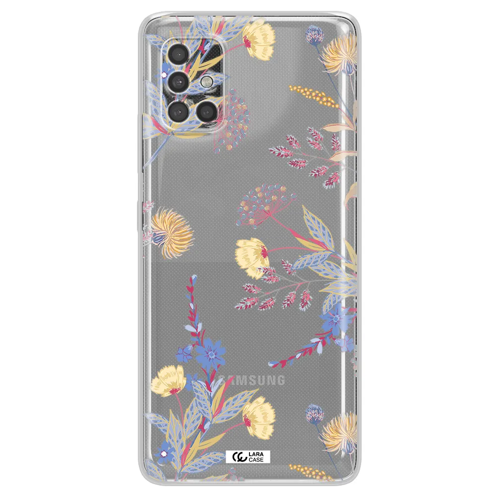 Pastel Fall Flowers Samsung A40S Clear Tpu Case