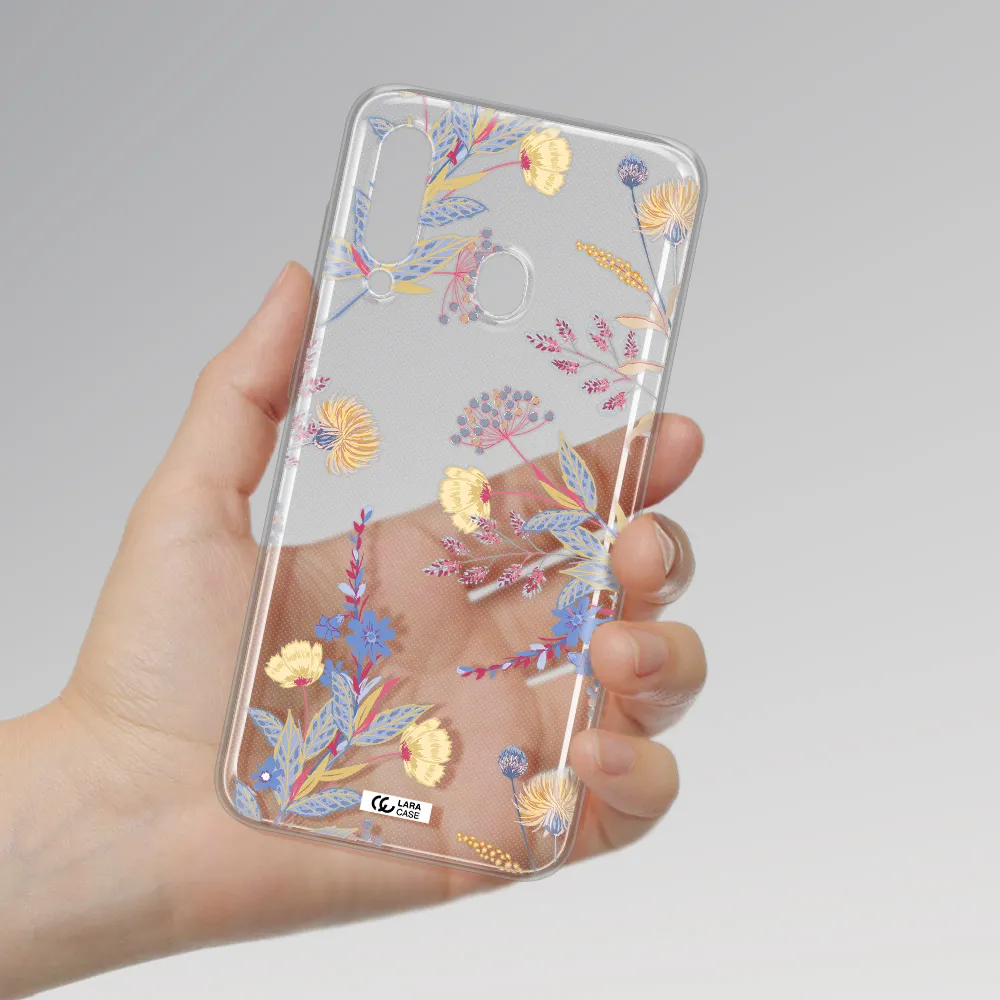 Pastel Fall Flowers Samsung A60 Clear TPU Case