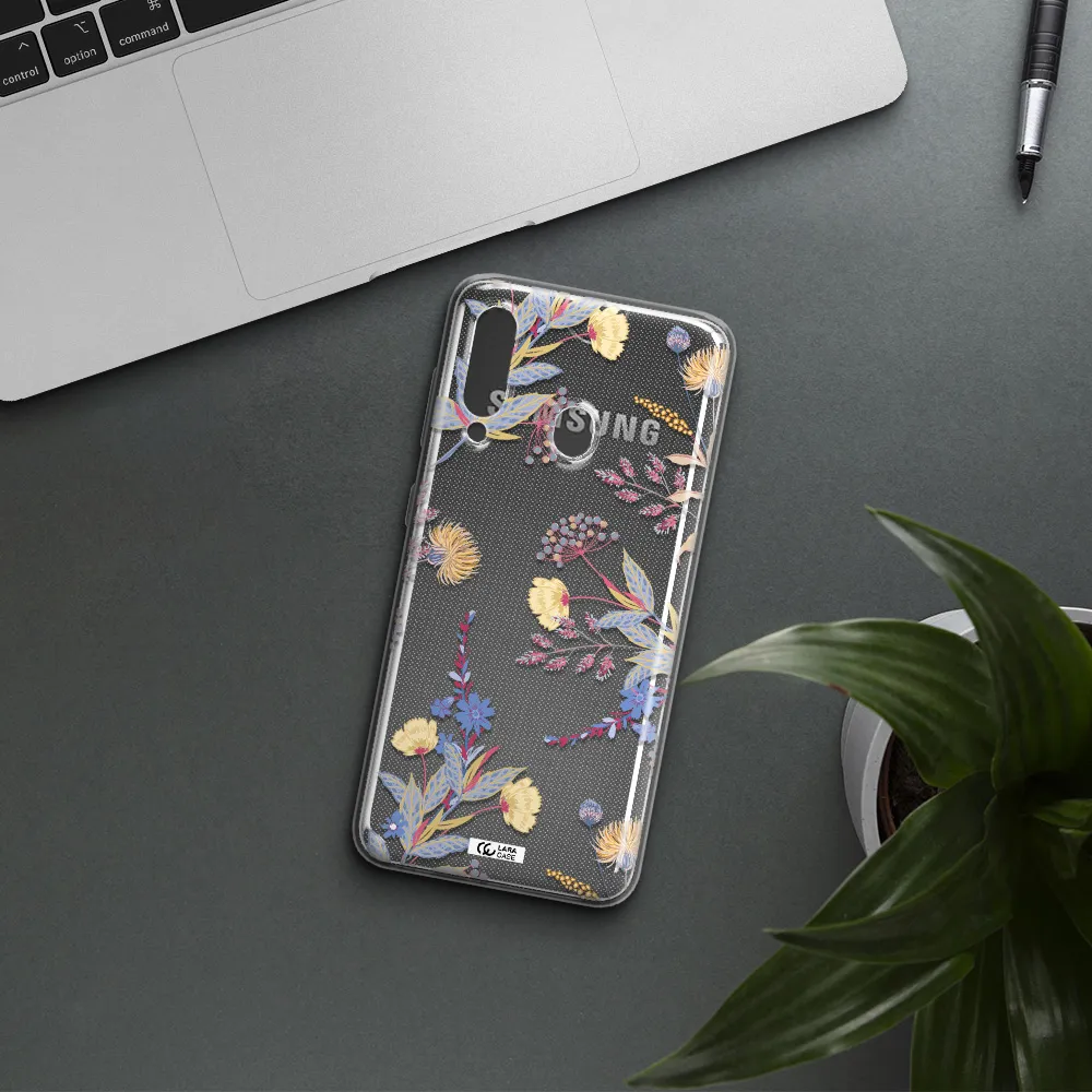 Pastel Fall Flowers Samsung A60 Clear TPU Case