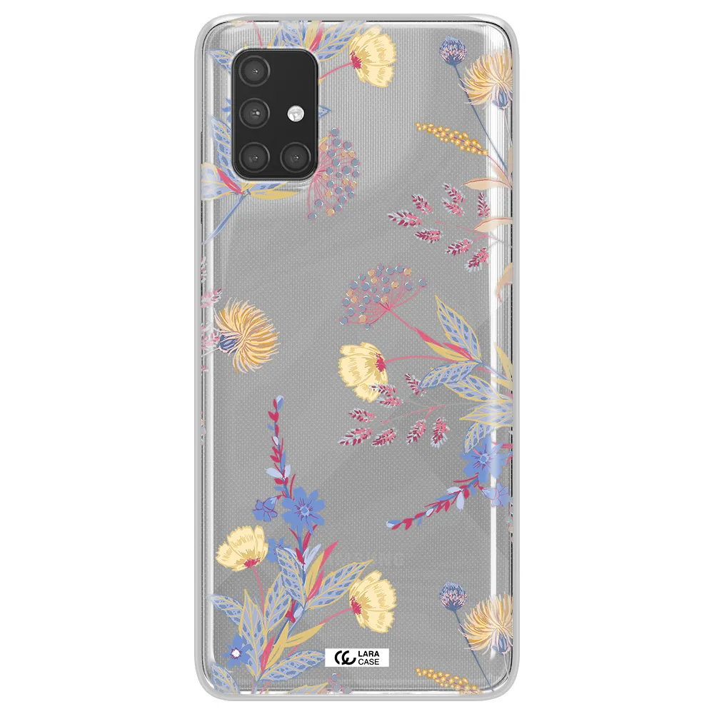 Pastel Fall Flowers Samsung A71 Clear TPU Case