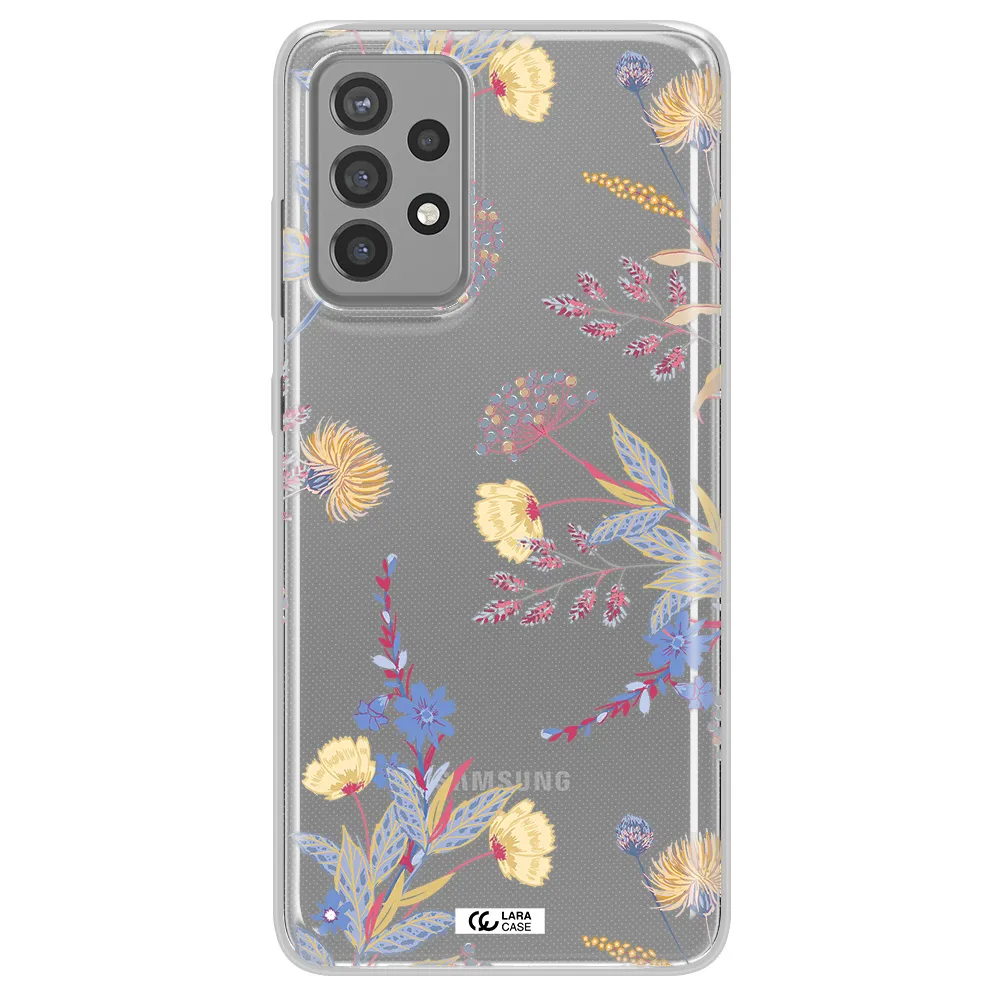 Pastel Fall Flowers Samsung A72 Clear TPU Case