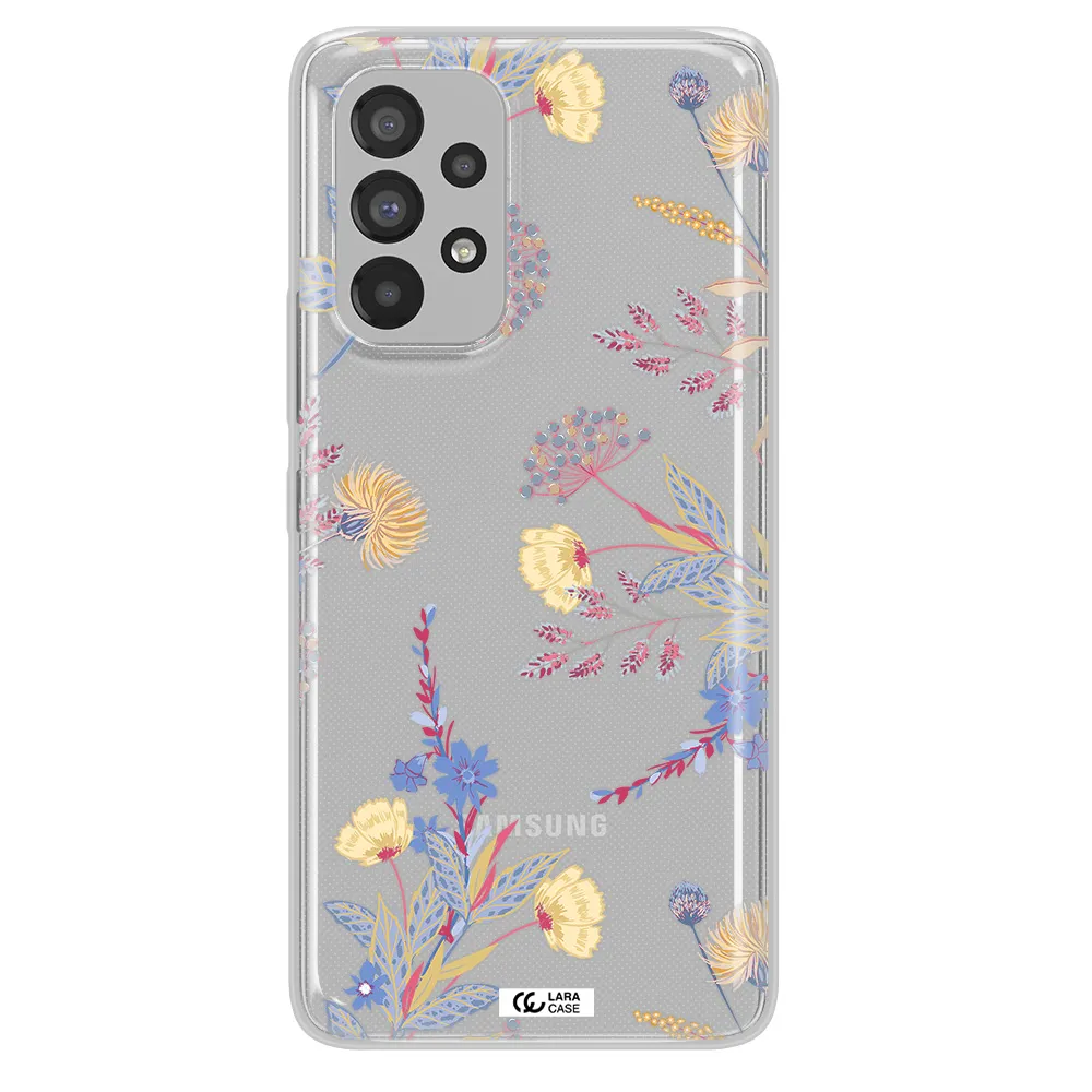 Pastel Fall Flowers Samsung A73 Clear TPU Case