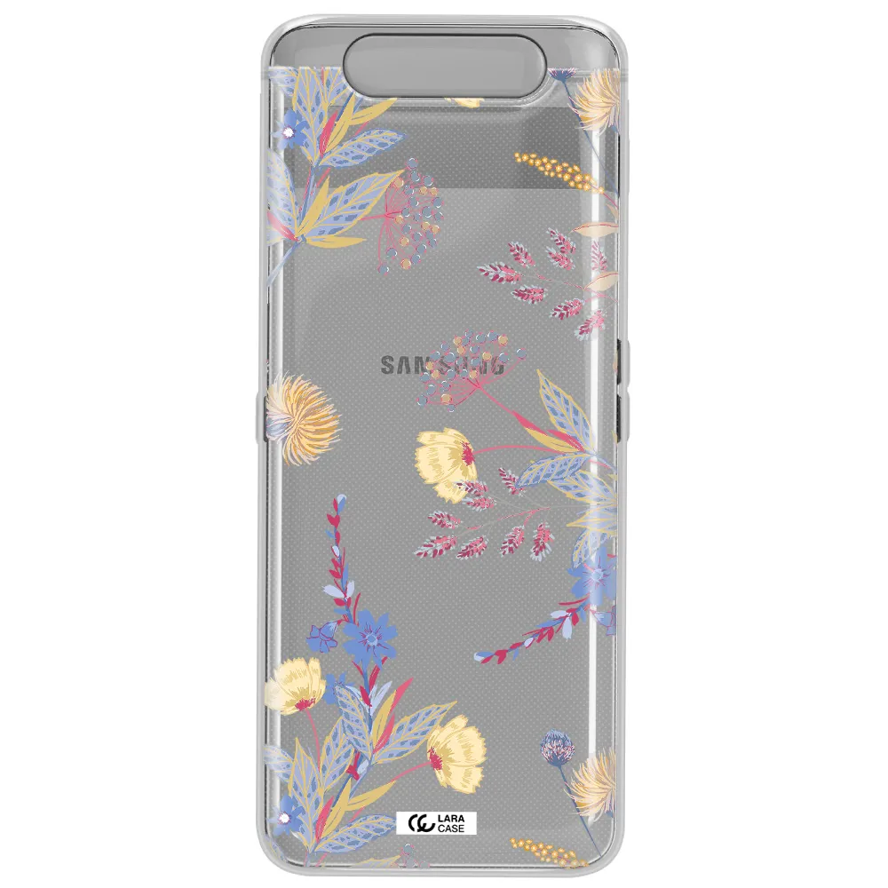 Pastel Fall Flowers Samsung A80 Clear TPU Case