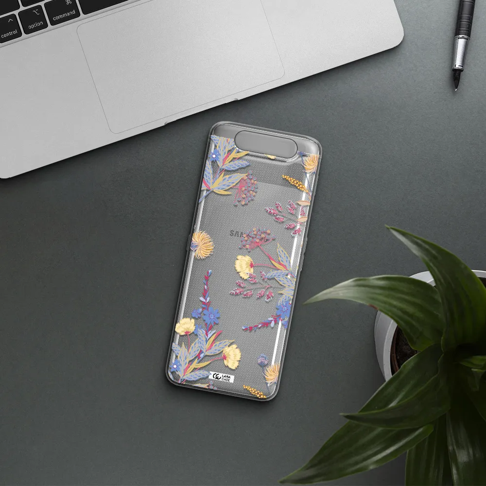 Pastel Fall Flowers Samsung A80 Clear TPU Case
