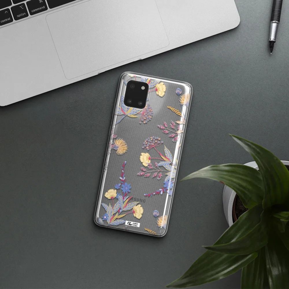Pastel Fall Flowers Samsung A81 Clear TPU Case