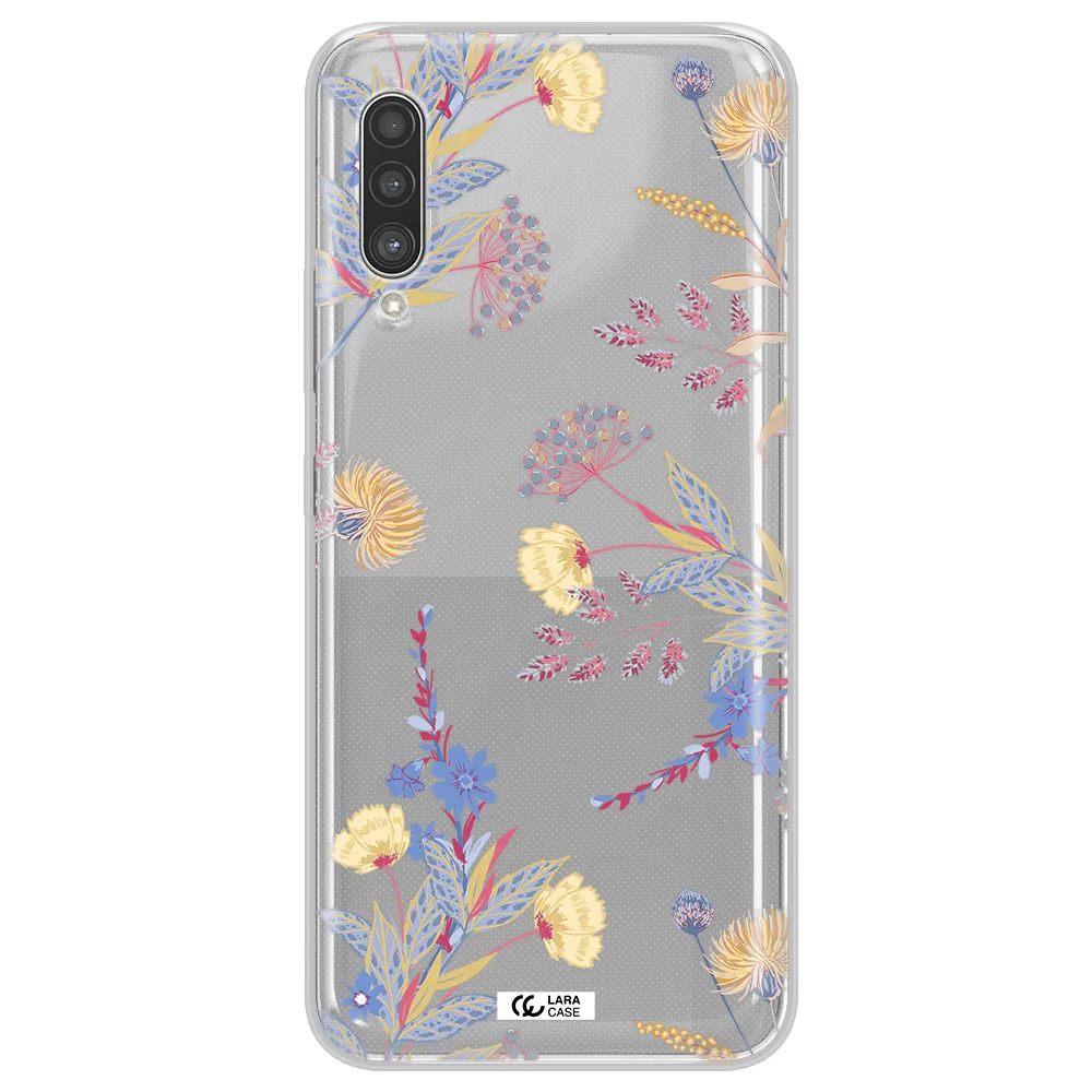 Pastel Fall Flowers Samsung A90 Clear TPU Case