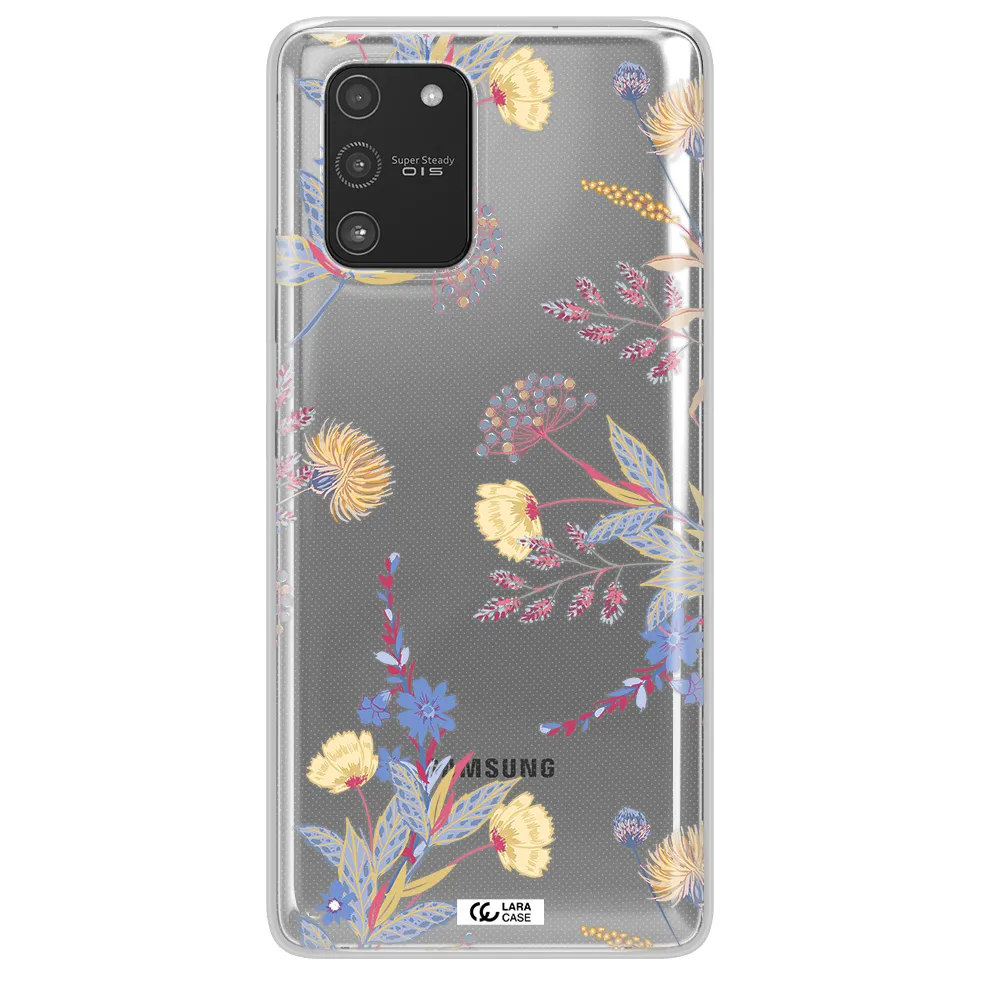 Pastel Fall Flowers Samsung A91 Clear TPU Case