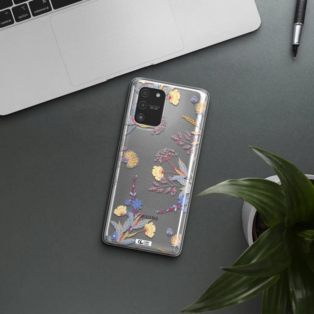 Pastel Fall Flowers Samsung A91 Clear TPU Case