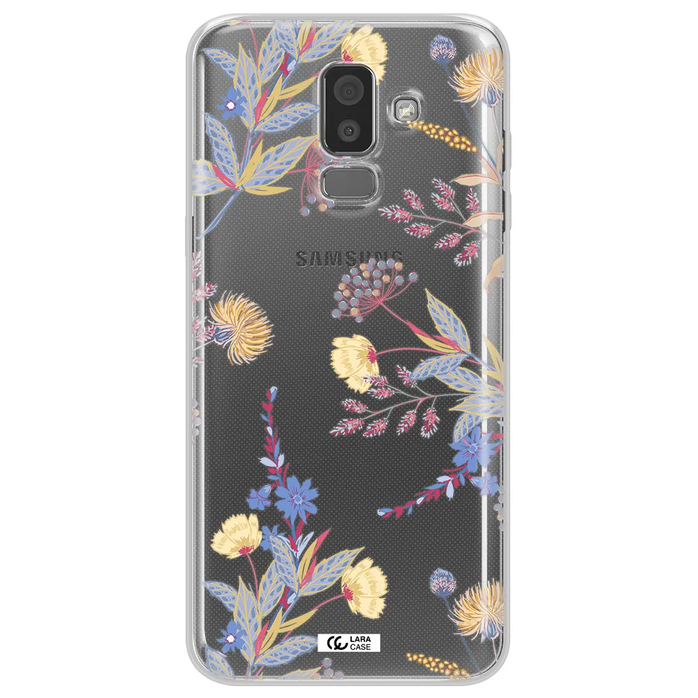Pastel Fall Flowers Samsung J8 Clear TPU Case
