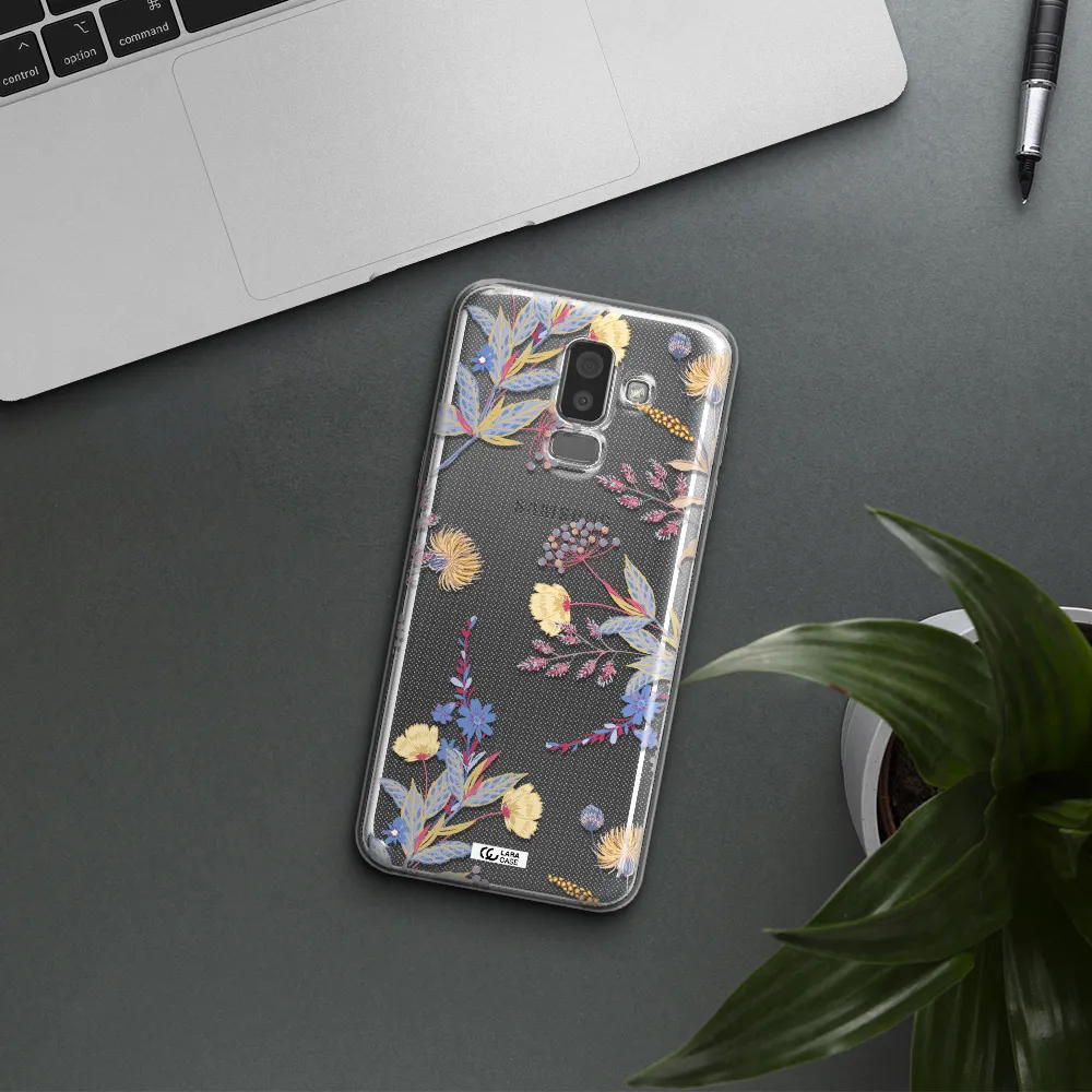 Pastel Fall Flowers Samsung J8 Clear TPU Case