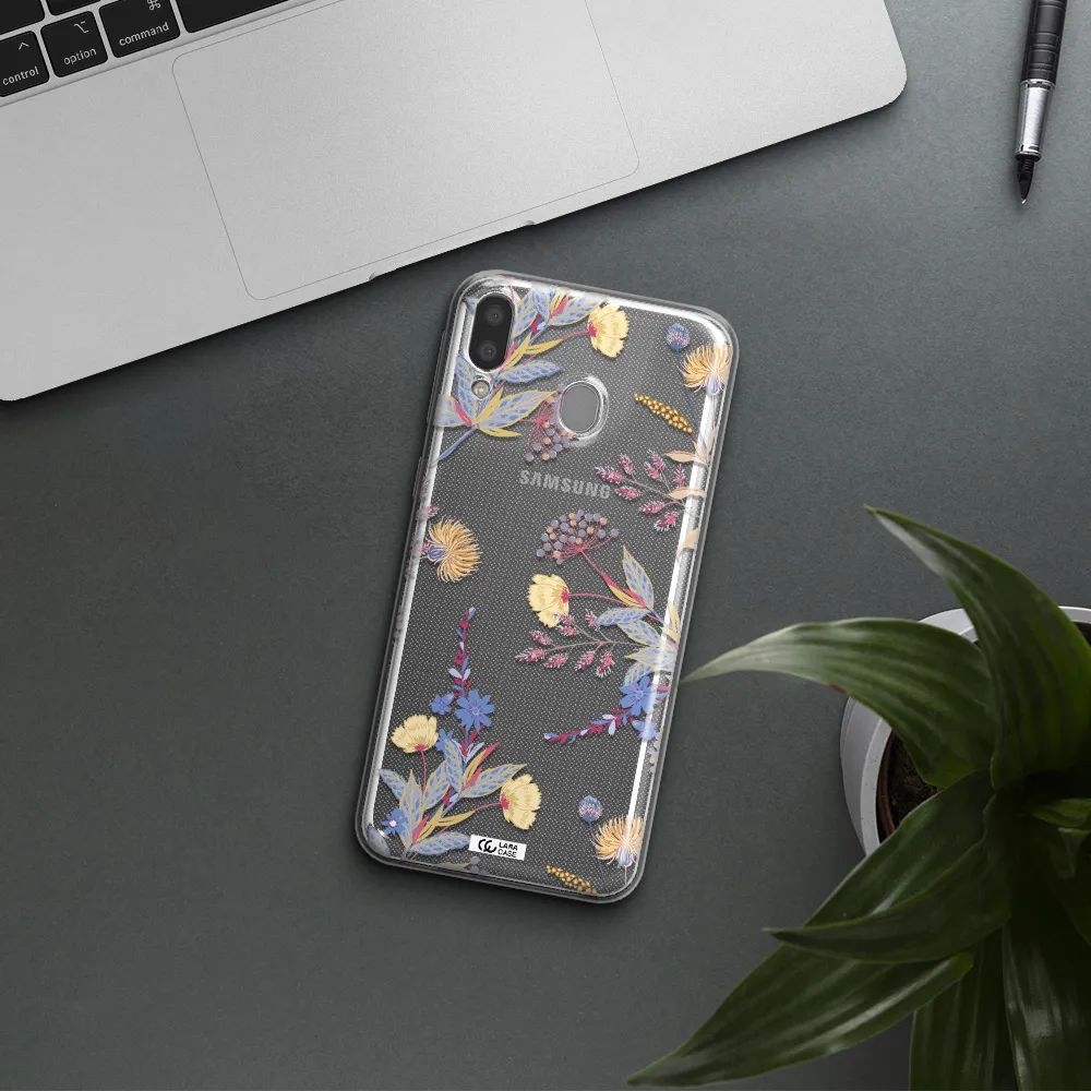 Pastel Fall Flowers Samsung M20 Clear TPU Case