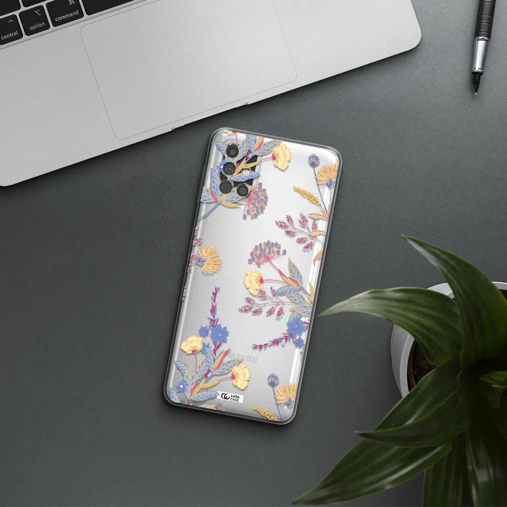 Pastel Fall Flowers Samsung M51 Clear TPU Case
