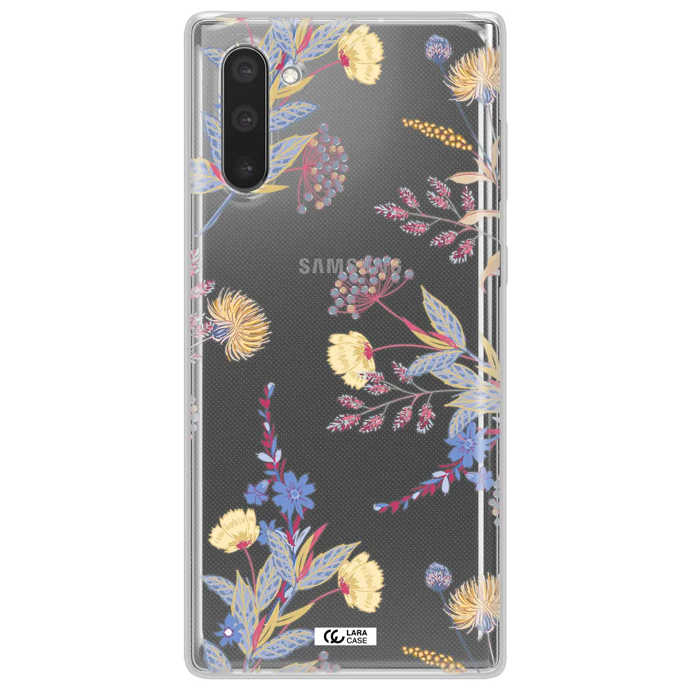 Pastel Fall Flowers Samsung Note 10 Clear TPU Case