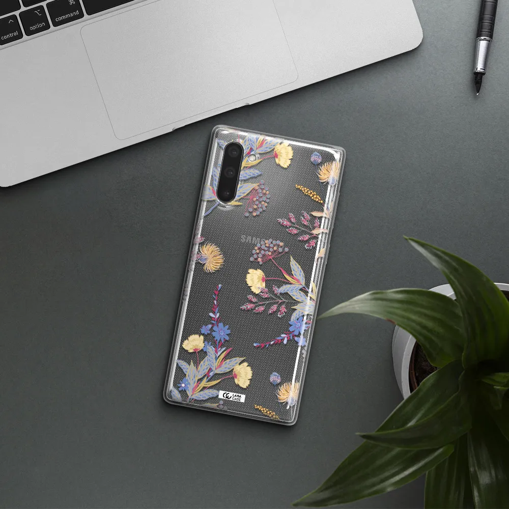 Pastel Fall Flowers Samsung Note 10 Clear TPU Case