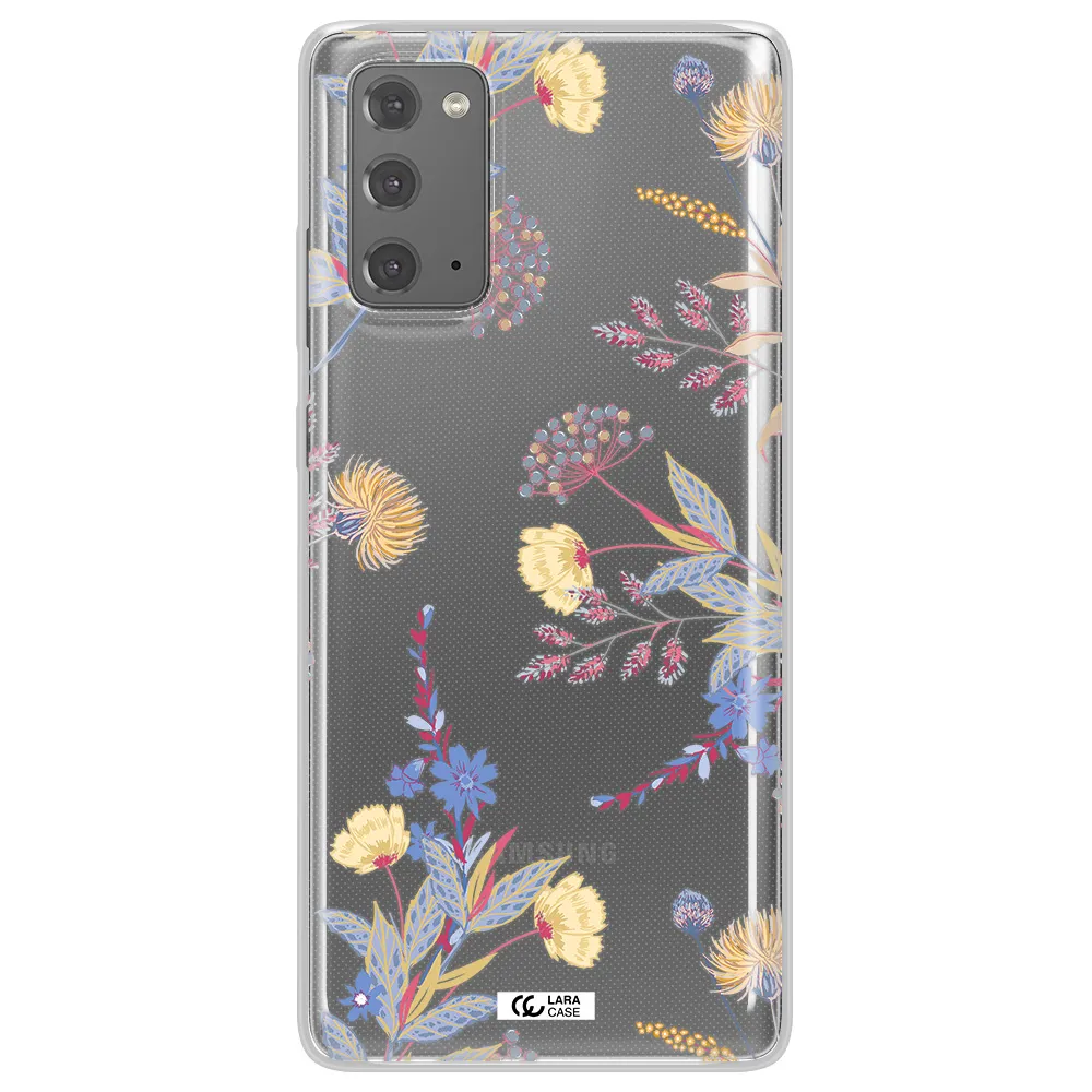Pastel Fall Flowers Samsung Note 20 Clear TPU Case