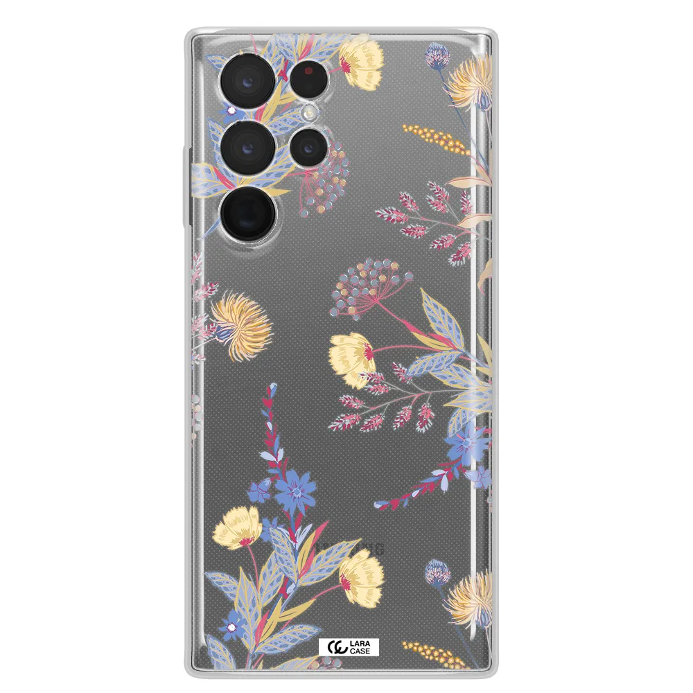 Pastel Fall Flowers Samsung S 22 Ultra Clear TPU Case