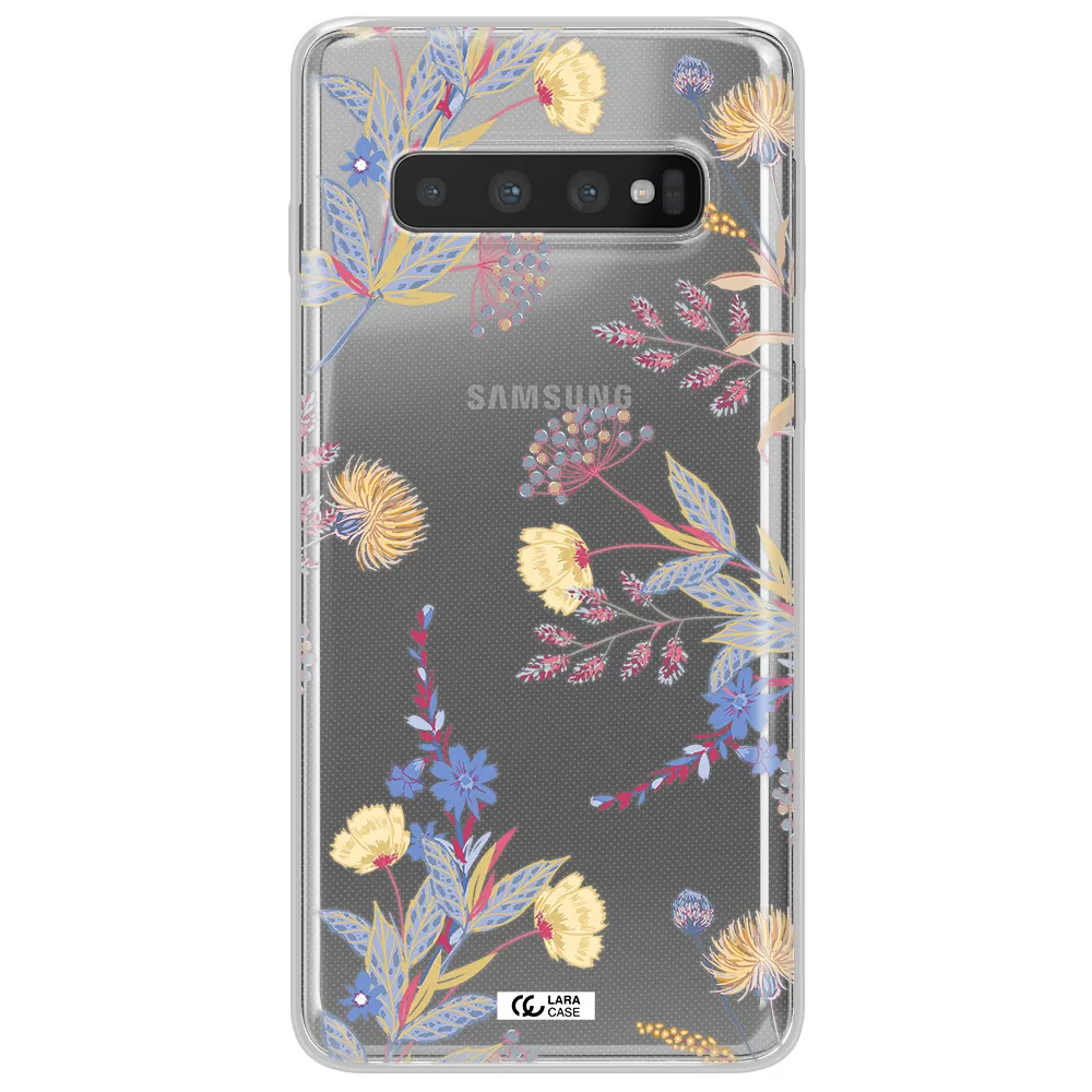 Pastel Fall Flowers Samsung S10 Clear TPU Case