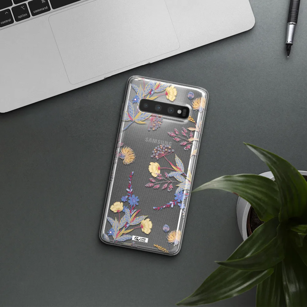 Pastel Fall Flowers Samsung S10 Plus Clear TPU Case