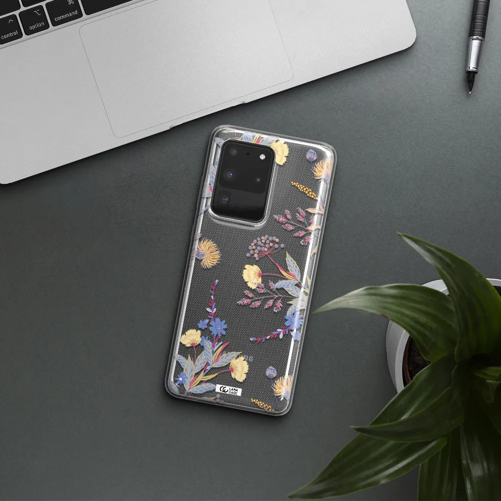 Pastel Fall Flowers Samsung S20 Ultra Clear TPU Case