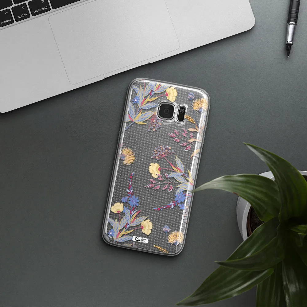 Pastel Fall Flowers Samsung S7 Edge Clear TPU Case