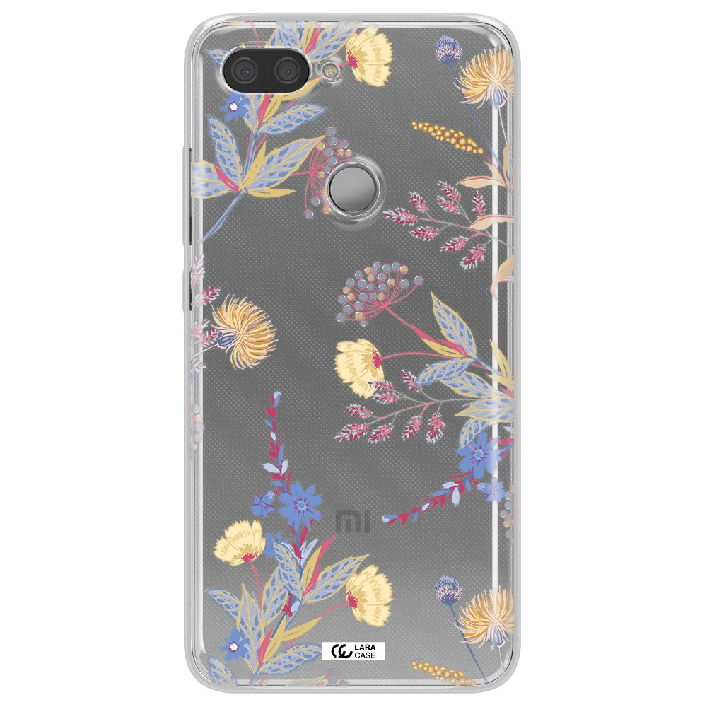 Pastel Fall Flowers Xiaomi Mi 8 Lite Clear TPU Case