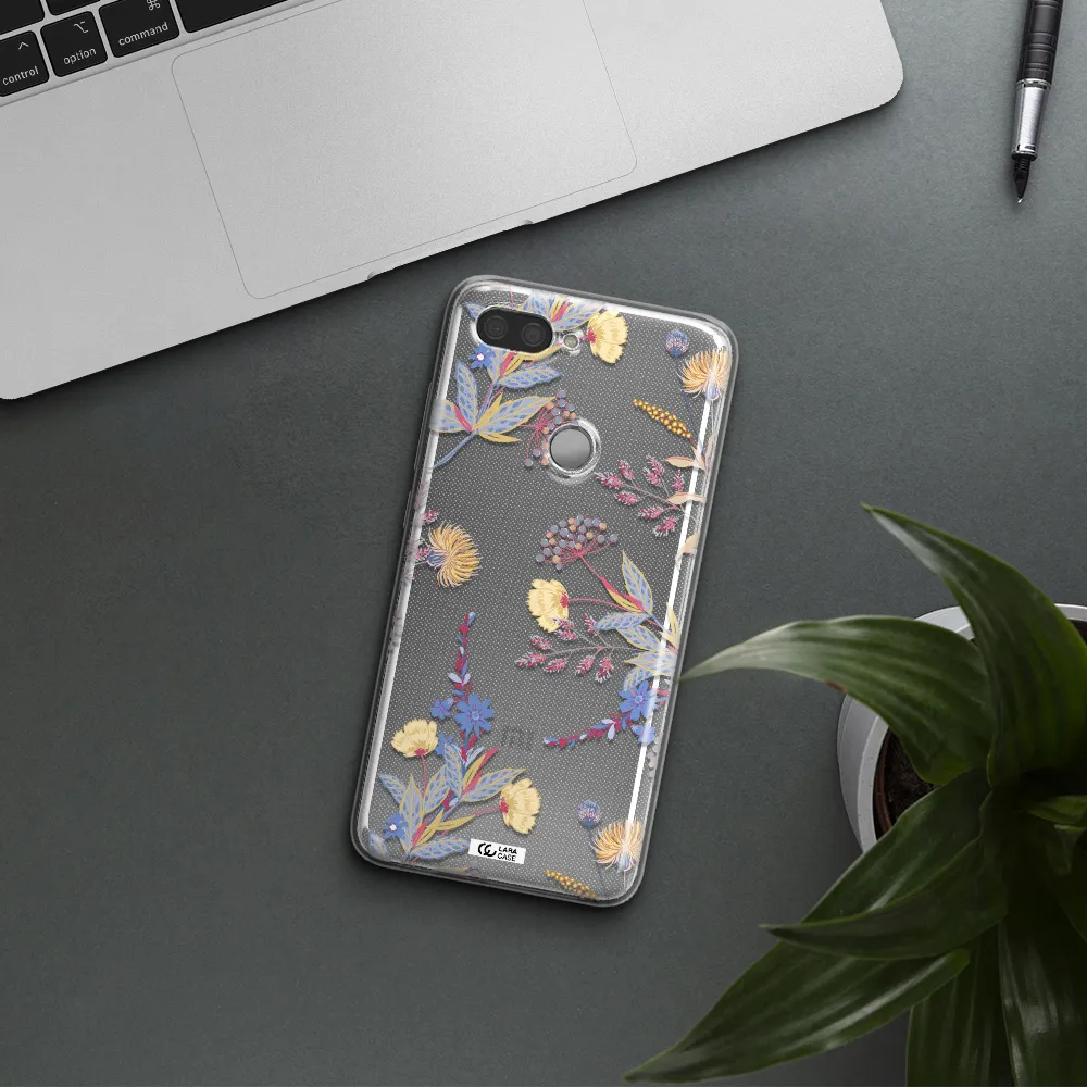 Pastel Fall Flowers Xiaomi Mi 8 Lite Clear TPU Case
