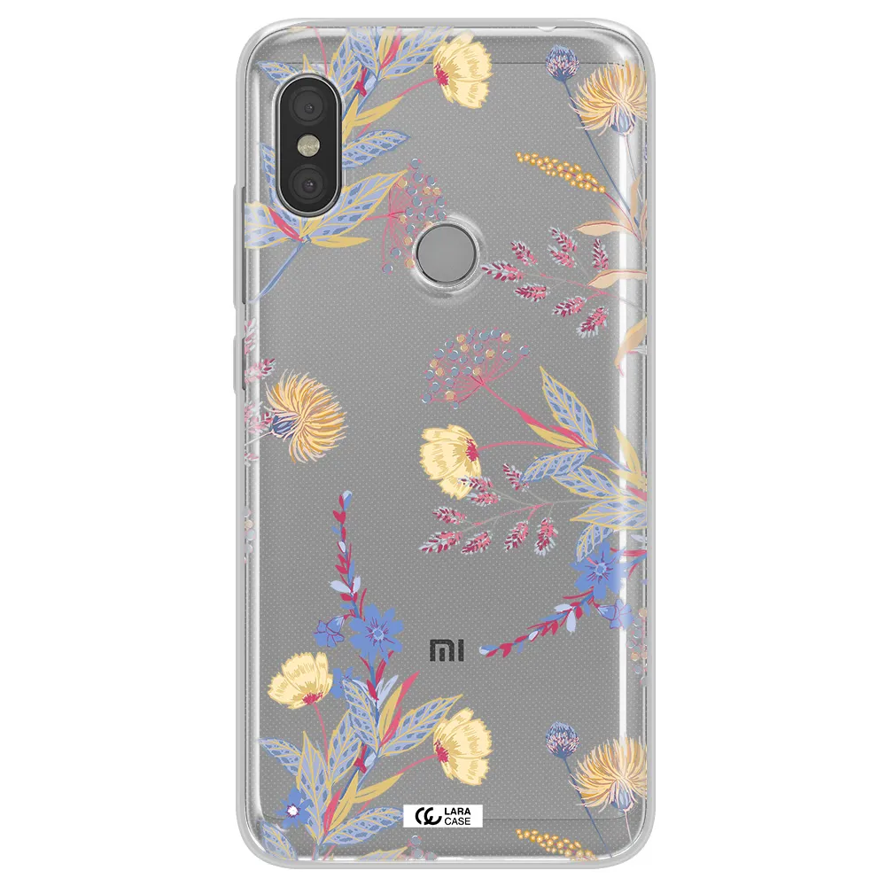 Pastel Fall Flowers Xiaomi Redmi Note 6 Pro Clear TPU Case