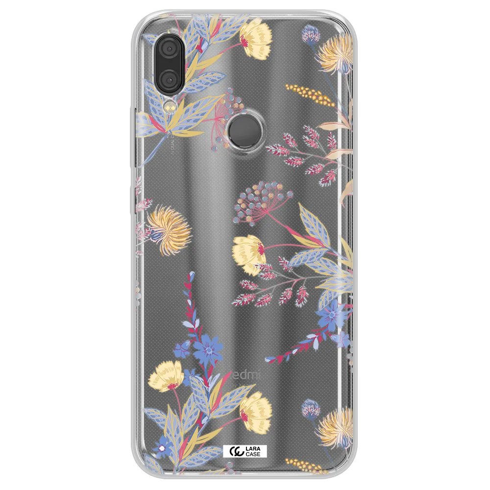 Pastel Fall Flowers Xiaomi Redmi Note 7 Clear TPU Case