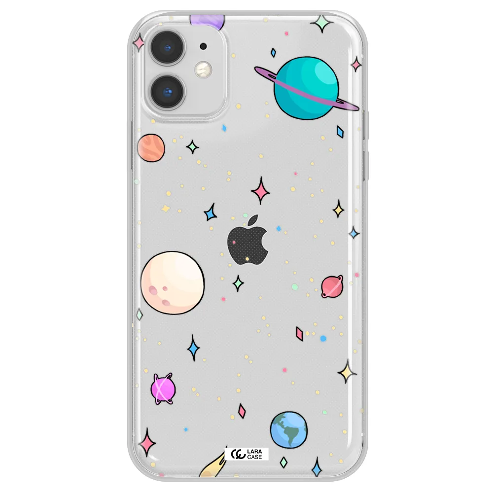 Solar System Print Apple iPhone 11 Clear TPU Case