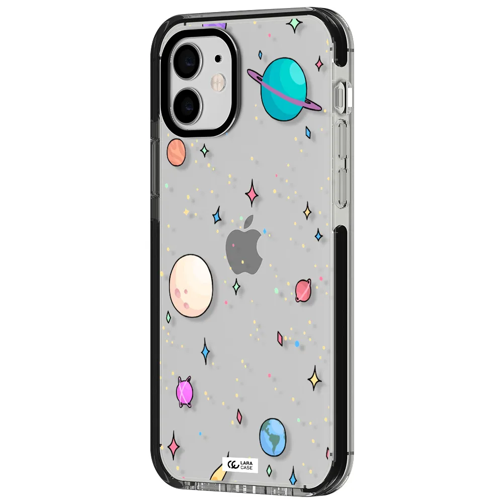 Solar System Print Apple iPhone 11 impact black border Case