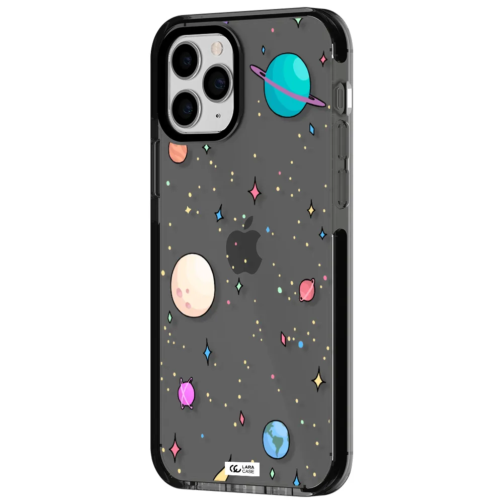 Solar System Print Apple iPhone 11 pro impact Smoke Black Case