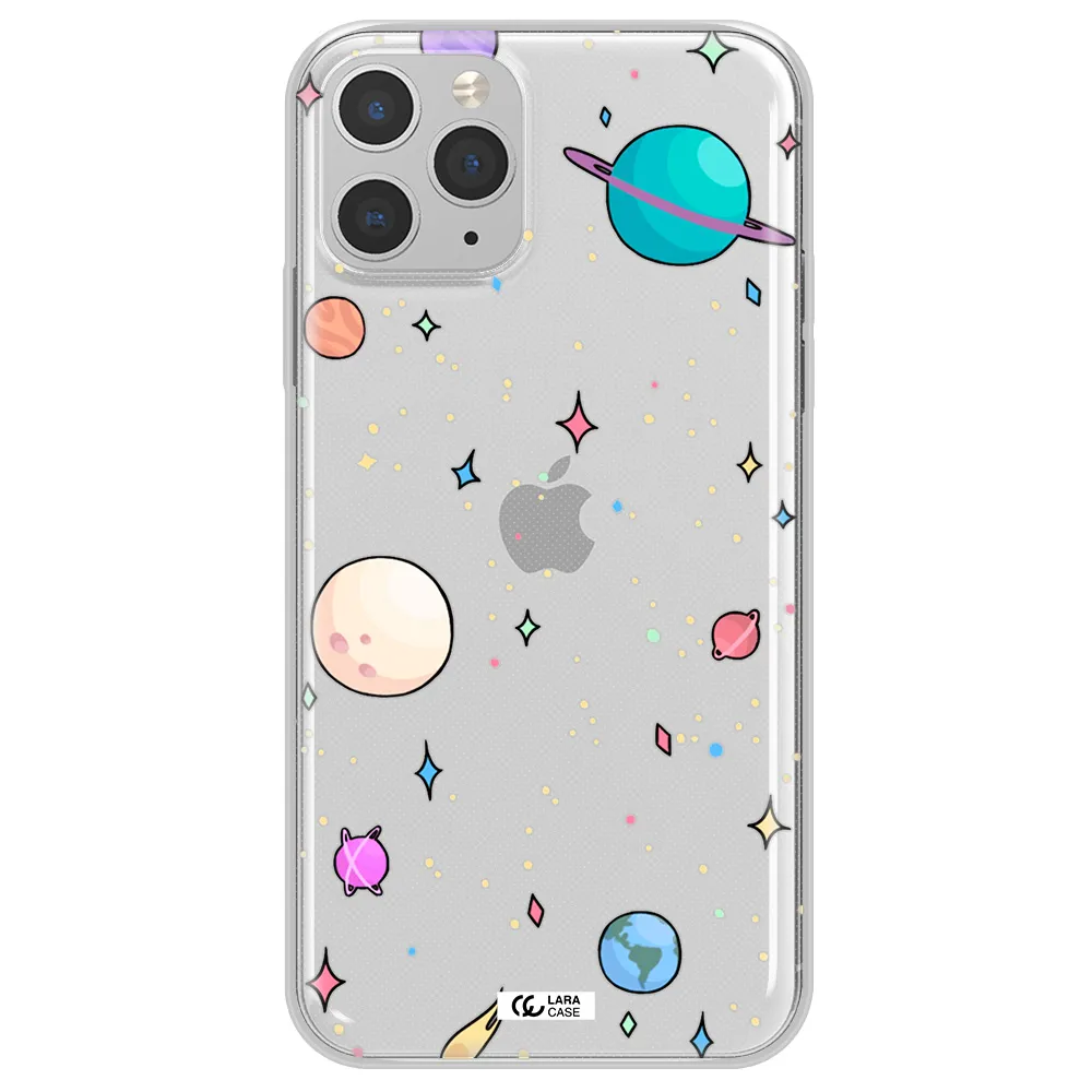 Solar System Print Apple iPhone 11 pro max Clear TPU Case